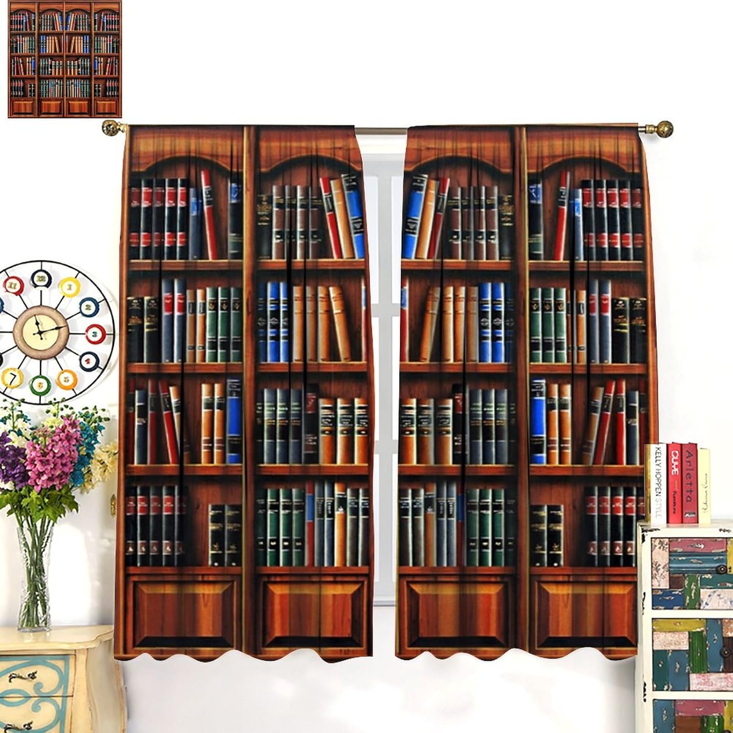 Retro Bookcase Curtains,Vintag – Japanese Lifestyle Books Bewertung und Preis
